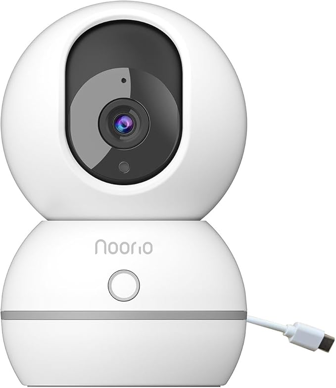 Noorio Security Camera Indoor, 4MP UHD Pet/Dog Camera 360-Degree for Home Security, One-Touch Call, Auto Motion Tracking, Night Vision, 2.4G Only