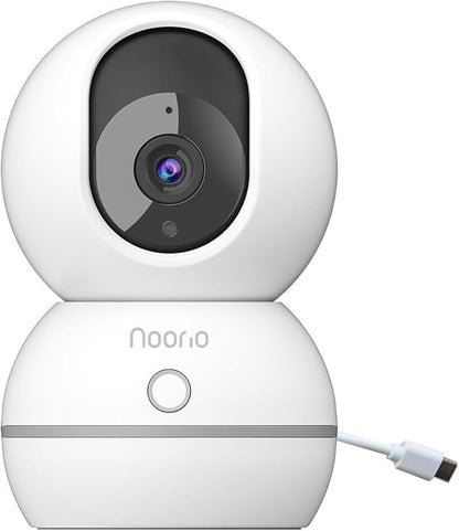 Noorio Security Camera Indoor, 4MP UHD Pet/Dog Camera 360-Degree for Home Security, One-Touch Call, Auto Motion Tracking, Night Vision, 2.4G Only
