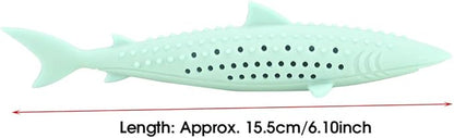 VINGVO Cat Teeth Cleaning Toy, Cat Teething Toys Silicone Molar Stick Catnip Toys Cat Toothbrush Cat Fish Shape Toothbrush with Catnip Chew Bite Teeth Cleaning Toy for Cats Kitten Kitty