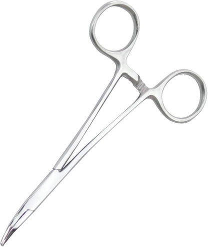 Pets ears/nose hair Puller Straight & Curved full serrated, stainless steel Home Hemostat Locking Forceps, Professional pet grooming tool for cats & dogs 2pcs set