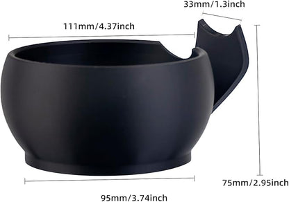 Grandslam Shaving Bowl with Ridges, Shaving Mug with Brush Stand, Shaving Soap Bowl for Shaving Cream and Soap, Durable & Holds Heat Longer, Rich & Thick Lather, Great for Traveling and Use at Home