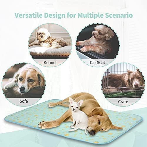 NWK Pet Cooling Mat for Large Dogs -Q-Max>0.345 Ice Silk Cooling Mat for Dogs & Cats Portable & Washable Pet Cooling Blanket, Car Seats, Beds for Summer (Green Fruit, 39'' X 27'' X 0.3'')