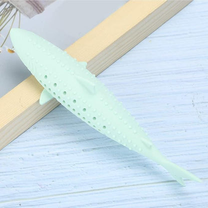 VINGVO Cat Teeth Cleaning Toy, Cat Teething Toys Silicone Molar Stick Catnip Toys Cat Toothbrush Cat Fish Shape Toothbrush with Catnip Chew Bite Teeth Cleaning Toy for Cats Kitten Kitty