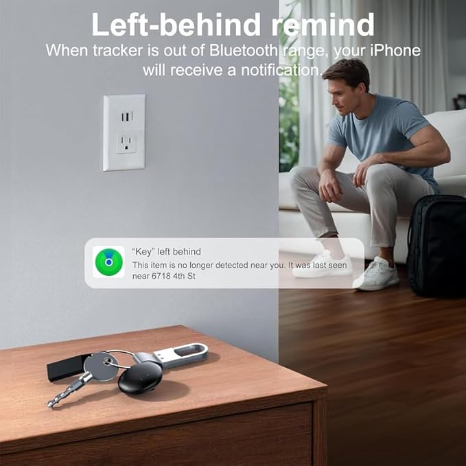 GPS Tracker for Vehicles No Monthly Fee, Tracker Device for Vehicles, Mini GPS Tracker for Kids, Tracking Devices for Cars Hidden Works with Apple Find My (iOS Only) Pet Tag Tracker for Dogs Bike Keys