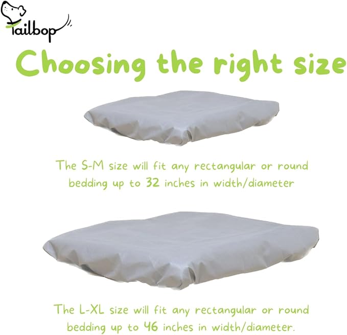 Tailbop Disposable Pet Bed Covers, Fits All Dog and Cat Beds or Mats, Waterproof, Odor and Dirt Resistant, 3 Pack (S-M)