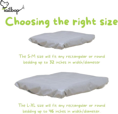 Tailbop Disposable Pet Bed Covers, Fits All Dog and Cat Beds or Mats, Waterproof, Odor and Dirt Resistant, 3 Pack (S-M)