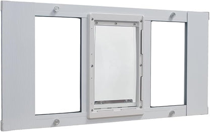 Ideal Pet Products Aluminum Sash Window Pet Door, Adjustable to Fit Window Widths from 33" to 38", Medium 7” x 11-1/4” Flap Size