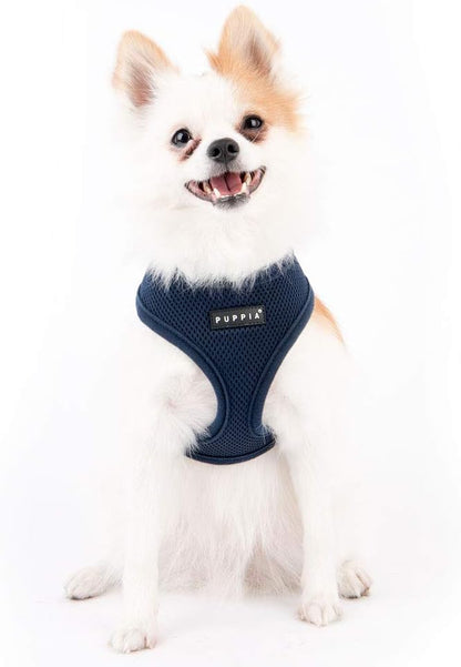 Puppia Soft Dog Harness, Navy, X-Small (PDCF-AC30-NY-XS)