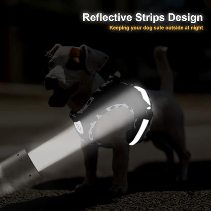 FEimaX Dog Harness and Leash Set for Walking, Soft Mesh Adjustable Easy Control Lightweight Cat Vest Harnesses with Reflective Strips, Escape Proof Small Dogs Cats Vests (Cowblack, Small)