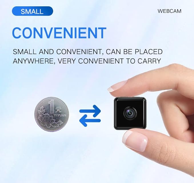 Mini Indoor Wireless WiFi Camera Spy Small Home Security Hidden Cameras Body Small Outdoor Camara Micro Nanny Cam Pet Dog Babysitter House Security Cams Room Cams No Need Wifi Cam Compatible Android