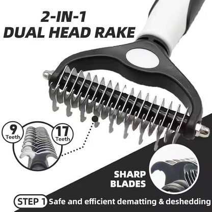 Dog Grooming Kit for Dogs at Home, 6-in-1 Pet Grooming Kit with Slicker Brush, Dematting Tool, Stainless Steel Comb, Nail Clipper for Dogs, Nail File & Bath Massage Glove
