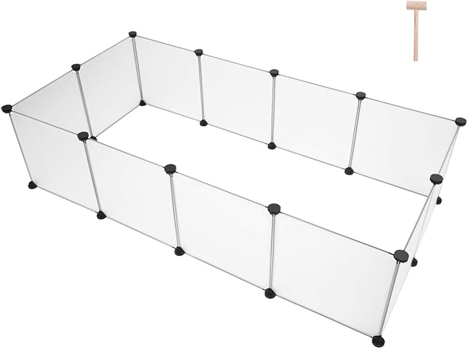 Playpen,Portable Large Plastic Yard Fence Small Animals,Puppy Kennel Crate Fence Tent Sturdy Pet Playpens for Cats,Dogs,Guinea Pigs,Rabbits