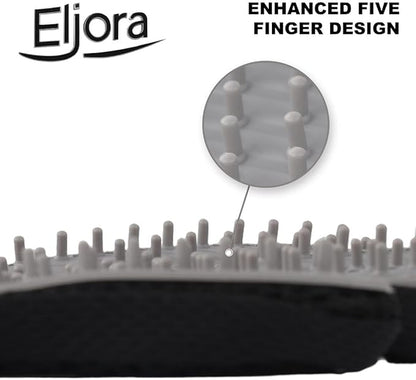 Pet Grooming Glove (Pair) & Dematting Comb Set – Anti-Slip Handle Deshedding Comb+ Gentle Massage Gloves for Dogs & Cats – Removes Loose Hair, Mats & Tangles – Safe, Effective Grooming