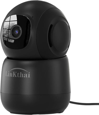 Indoor Camera,2K Cameras for Home Security with App Motion Detection Auto Tracking Alarm Live Notice Schedule Default Location,Pet Camera with Night Vision,2.4 GHz,Black