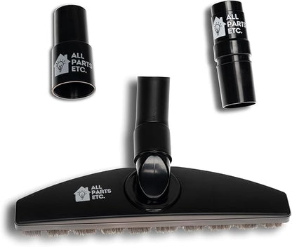 1.25" Hardwood Floor Vacuum Brush Attachment with Natural Horsehair Bristles - Includes 1-3/8" & 1.5" Adapters - Compatible with Shark, Miele, Hoover, Shop Vac, Eureka, Oreck