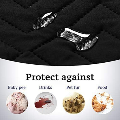 H.VERSAILTEX Reversible Loveseat Cover Furniture Protector Anti-Slip Water Resistant 2 Inch Wide Elastic Straps Couch Covers Pets Kids Fit Sitting Width Up to 46"(Love Seat: 75" x 90", Black/Grey)