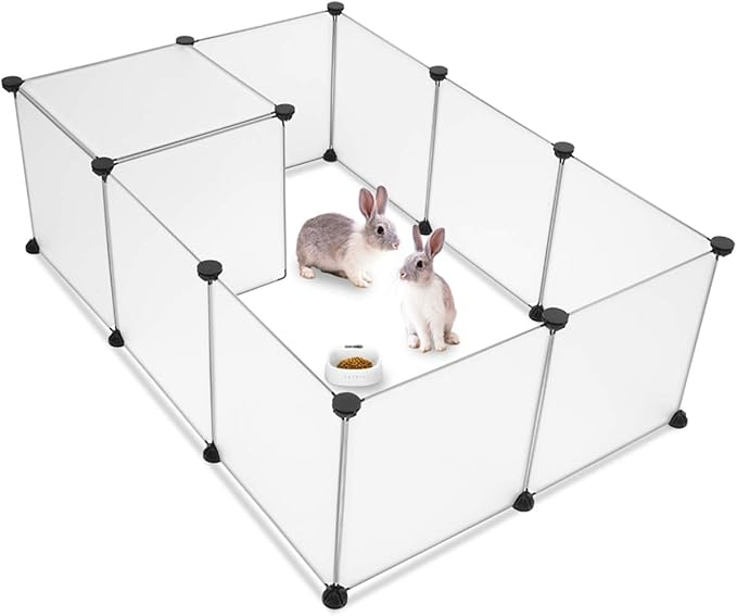 Playpen,Portable Large Plastic Yard Fence Small Animals,Puppy Kennel Crate Fence Tent Sturdy Pet Playpens for Cats,Dogs,Guinea Pigs,Rabbits