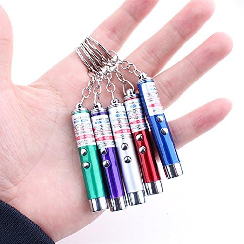 Mini Cat Toys Laser Pointer Cat Laser Toys Interactive Cat Toys for Indoor Cats Kittenes Dogs Pen Keychain Flashlight Pet Lamp LED Infrared Button Electronics Included (1 PCS Pack, Blue)