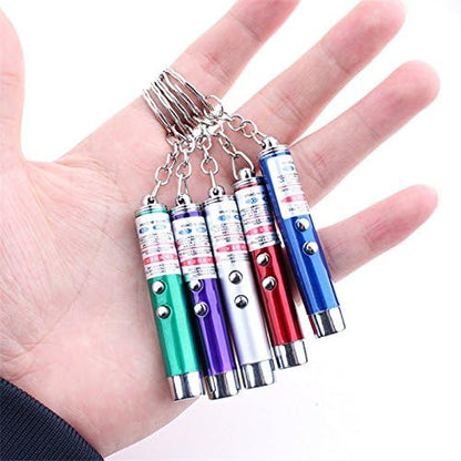 Mini Cat Toys Laser Pointer Cat Laser Toys Interactive Cat Toys for Indoor Cats Kittenes Dogs Pen Keychain Flashlight Pet Lamp LED Infrared Button Electronics Included (1 PCS Pack, Blue)