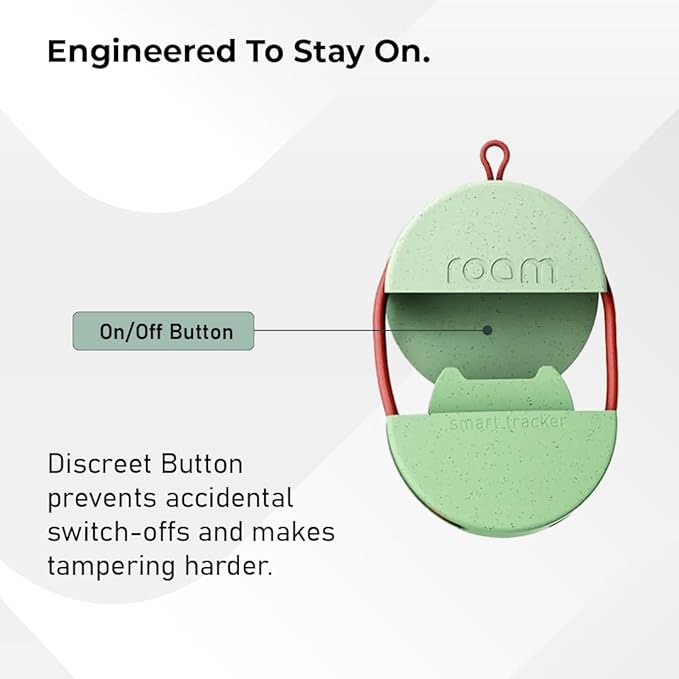 ROAM SMART TRACKER - Bluetooth Tracker & Item Locator for Keys, Luggage, Kid & Pet Gear, (iOS, Android Compatible), No App or Subscription, Fast Setup, Waterproof |1-Pack, Green