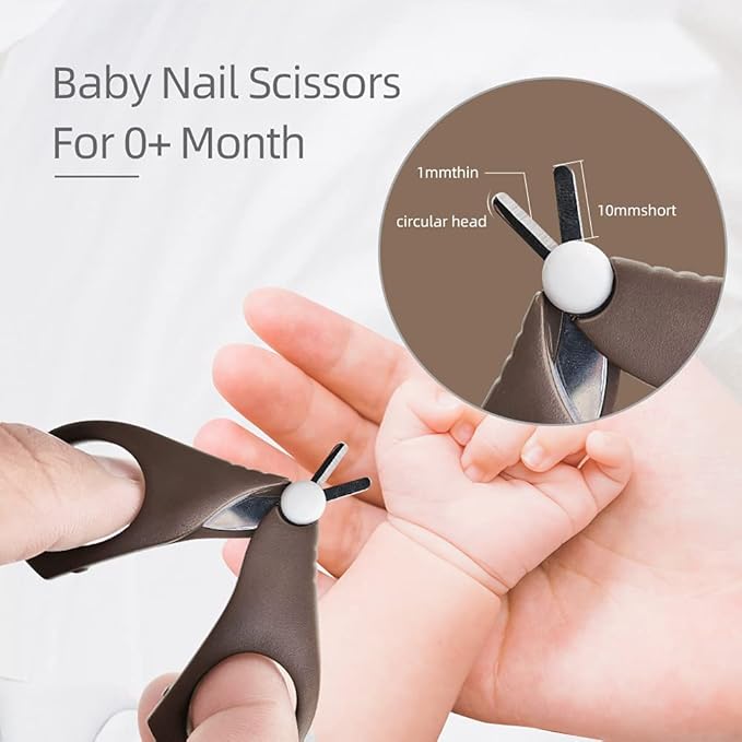 Baby Nail Clippers Set with Cute Case, Infant Fingernail and Toenail File Kit for Newborn Manicure and Pedicure, New Mom Grooming Gift
