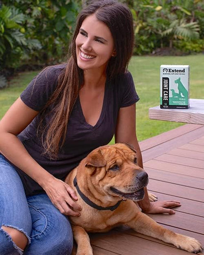 Extend Dog Hip and Joint Supplement Beef Flavored Powder Packets with Glucosamine, Chondroitin, MSM & Collagen, Hip & Joint Support, Mobility & Cartilage Health, Daily Dog Supplement, 60 Count