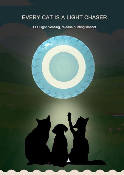 Cat Toys Interactive Spinning Ball, Automatic Rolling Smart for Cats Training, with Flashing LED Lights, and it’s USB Rechargeable. Food Grade Silicone Material. Blue