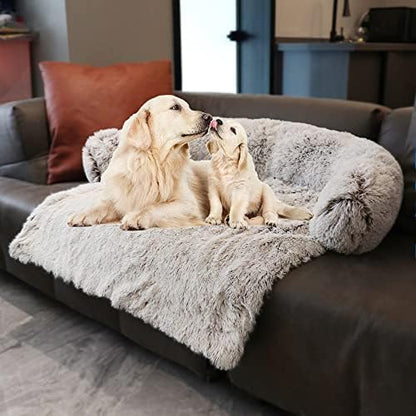 Tinaco Calming Dogs/Cats Bed Mats, Dog Pad Washable Removable Couch Cover, Plush Long Fur Mat for Pets, Waterproof Lining, Perfect for Small, Medium and Large Dogs and Cats (Gradient Brown, 45"x37")
