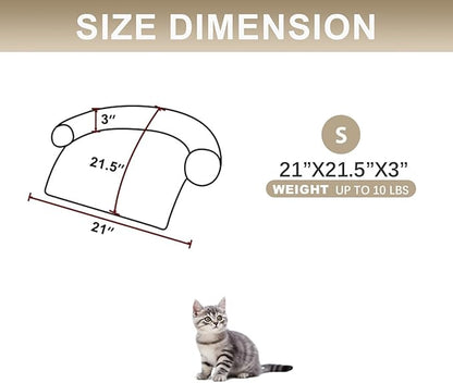 Tinaco Calming Dogs/Cats Bed Mats, Dog Pad Washable Removable Couch Cover, Plush Long Fur Mat for Pets, Waterproof Lining, Perfect for Small, Medium and Large Dogs and Cats (Gradient Brown, 21"x21")