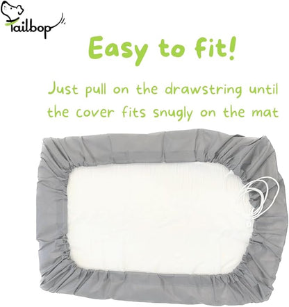 Tailbop Disposable Pet Bed Covers, Fits All Dog and Cat Beds or Mats, Waterproof, Odor and Dirt Resistant, 3 Pack (S-M)