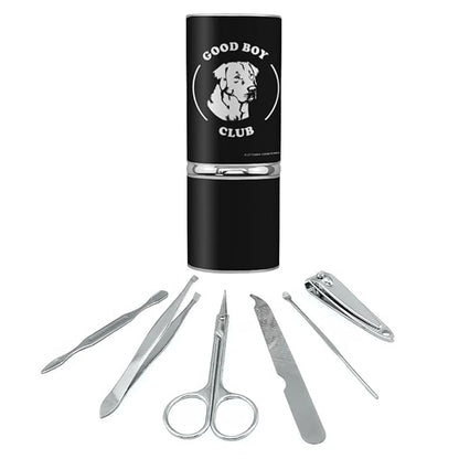 Good Boy Club Dog Funny Humor Stainless Steel Manicure Pedicure Grooming Beauty Care Travel Kit