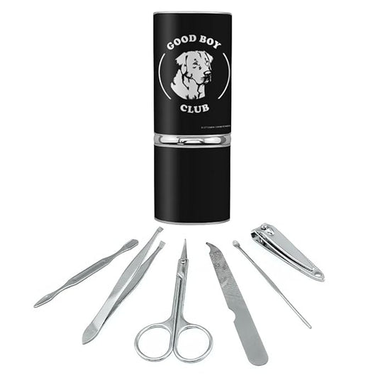 Good Boy Club Dog Funny Humor Stainless Steel Manicure Pedicure Grooming Beauty Care Travel Kit