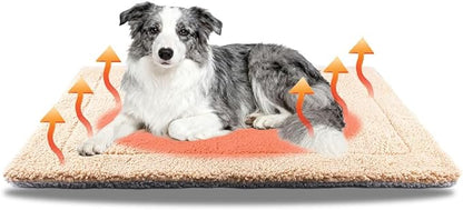 Self Heated Dog Mat Advanced Extra Warm Thermal Pet Warming Pad for Indoor Outdoor Pets with Removable Cover Non-Slip Bottom Washable Non Electric Self Warming Dog Bed, 27 * 35inch
