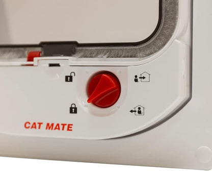 Cat Mate 4-Way-Locking Electromagnetic Cat Flap (254) - Exclusive Entry Collar Magnet Operated, for Small to Average-Sized Cats, for UPVC, Wood and Wall, White