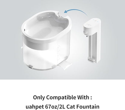 uahpet Replacement Pump for Wireless & Battery Operated Cat Water Fountain 67oz/2L Automatic Cat Water Dispenser