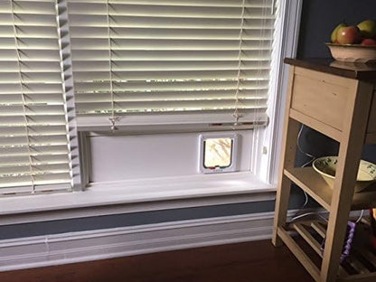 Custom Cat Door Window Insert - PVC Base | Insulated & Weather-Sealed | Tool-Free Install for Horizontal & Vertical Windows | Microchip Lock Options | Made in USA | Small Dogs & Pets