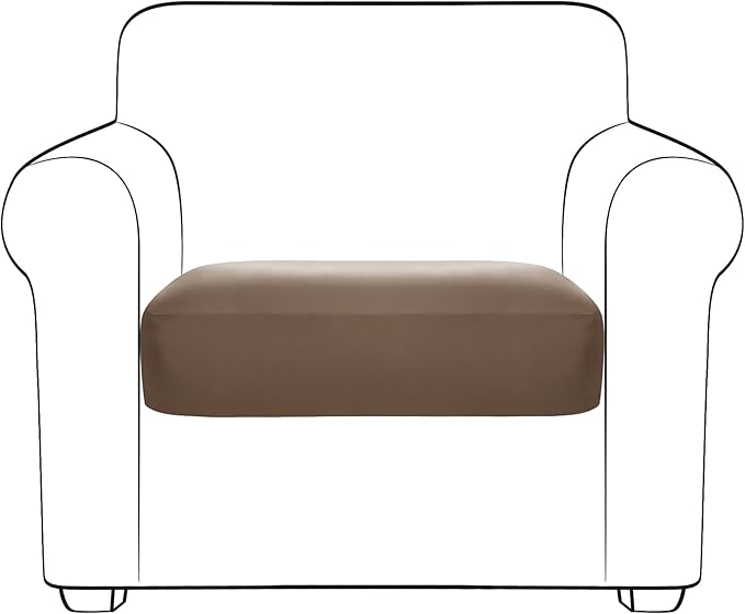 Yates Home PU Leather Couch Sofa Cushion Slipcover Water-Proof Elastic Chair RV Seat Covers Loveseat Sofa Furniture Protector Slip Cover for Settee Seater Replacement in Living Room（Chair,Camel）
