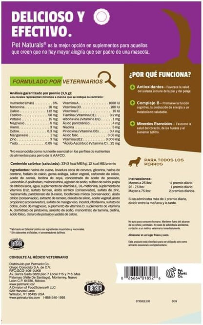 Pet Naturals Daily Multivitamin for Dogs, Veggie Flavor, 30 Chews - Yummy Chews with Amino Acids, and Antioxidants - Supports Energy, Metabolic Function and Pet Wellness (Pack of 6)