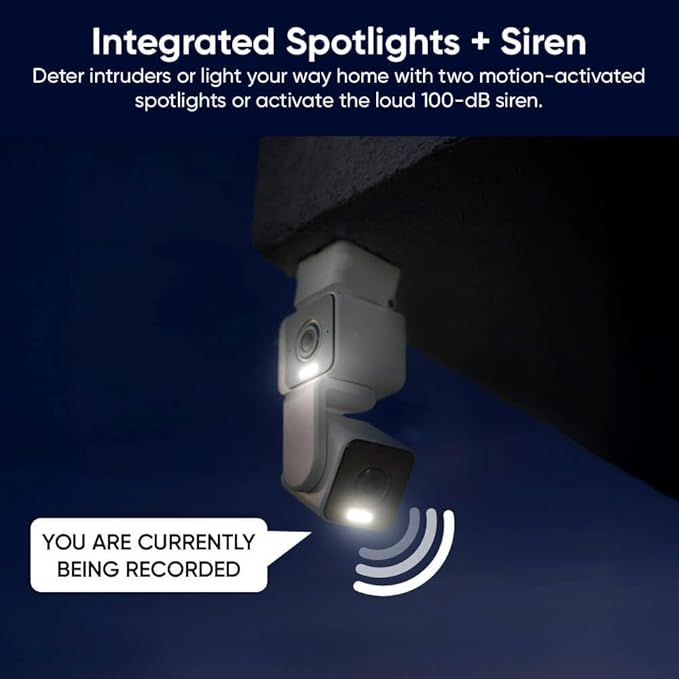 WYZE Duo Cam Pan 2 Pack, Indoor/Outdoor IP65 2K 360° Pan/Tilt Smart Home Security Camera with Color Night Vision, Compatible with Alexa & Google Assistant, White