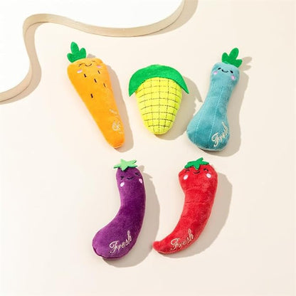 Red Cat Catnip Toys Cat Mint Toys Dog Kitten Chew Toy Funny Indoor Farm Theme Vegetable Shaped Cute Teeth Bite Toys Pet Supplies(Chili)，Toys，Catnip Toys