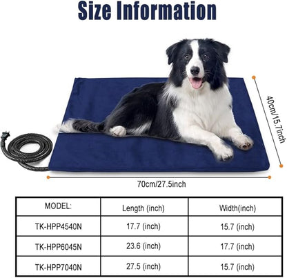 Pet Heating Pad with Chew Resistant Cord,Indoor Waterproof Heated Pet Mat with Constant Temperature and Machine Washable Cover for Dog and Cat, 70x40CM (Medium, Geometric)