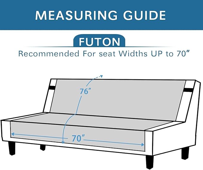 H.VERSAILTEX Futon Cover Reversible Sofa Slipcover Furniture Protector Water Resistant 2 Inch Wide Elastic Straps Sofa Bed Pets Kids Dog Cat Fit Sitting Width Up to 70"(Futon, Red/Tan)