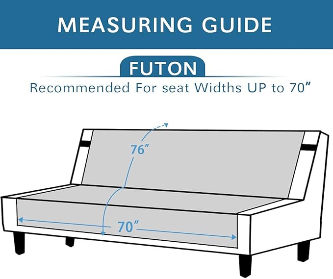 H.VERSAILTEX Futon Cover Reversible Sofa Slipcover Furniture Protector Water Resistant 2 Inch Wide Elastic Straps Sofa Bed Pets Kids Dog Cat Fit Sitting Width Up to 70"(Futon, Brown/Beige)