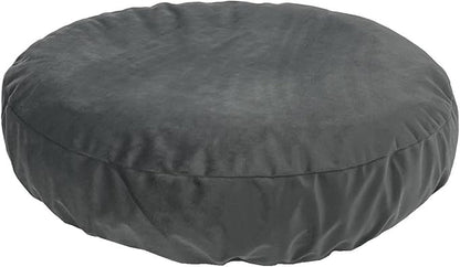 Not Waterproof Grey Velvet Cover for Faux Fur Donut Dog Bed Round Dog Bed Replacement Slip Cover Washable 36 Inch