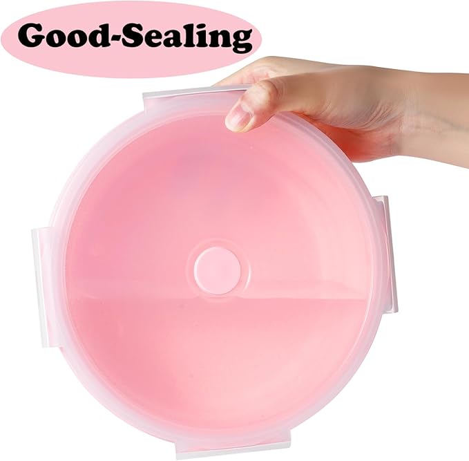 Joyinjojo Collapsible Dog Bowls with Lids, 2 Pack Portable Travel Dog Bowls for Small Medium Large Dogs, Silicone Foldable Outdoor Dog Cat Food Water Bowls for Camping Hiking Road Trip, Pink 27 oz