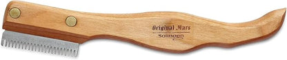 Mars Professional Dog Stripping Knife Grooming Tool with Ergonomic Handle, Specialty Double Usage, Made in Germany, Medium
