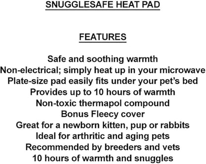 Pet Heating Pad by Snuggle Safe, Pet Microwaveable Heat Pad, Safe Pet Bed Warmer
