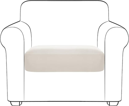 Yates Home PU Leather Couch Sofa Cushion Slipcover Water-Proof Elastic Chair RV Seat Covers Loveseat Sofa Furniture Protector Slip Cover for Settee Seater Replacement in Living Room（Chair, Ivory）