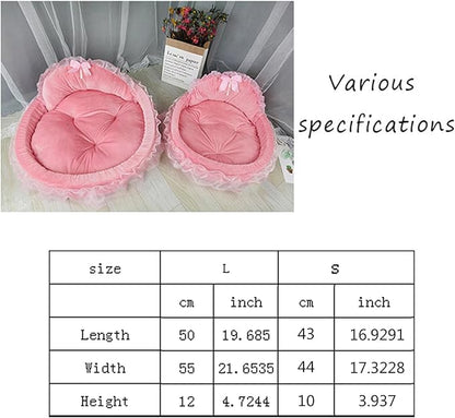 Creative Princess Lace Pet Bed Ruffled Nest for Dogs and Cats Soft Plush Comfortable Princess Sofa Pet Bed