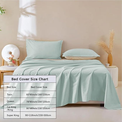 DUJUIKE Waterproof Bed Cover for Dog and Cats,Pet Hair Resistant Bed Sheet Cover, Protective Bed Liner Cover with 100% Waterproof Breathable Thin Fabric (Green, Super King 90 * 118 inch)